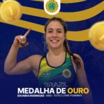 Eduarda Rodrigues posa para foto em arte da CBW