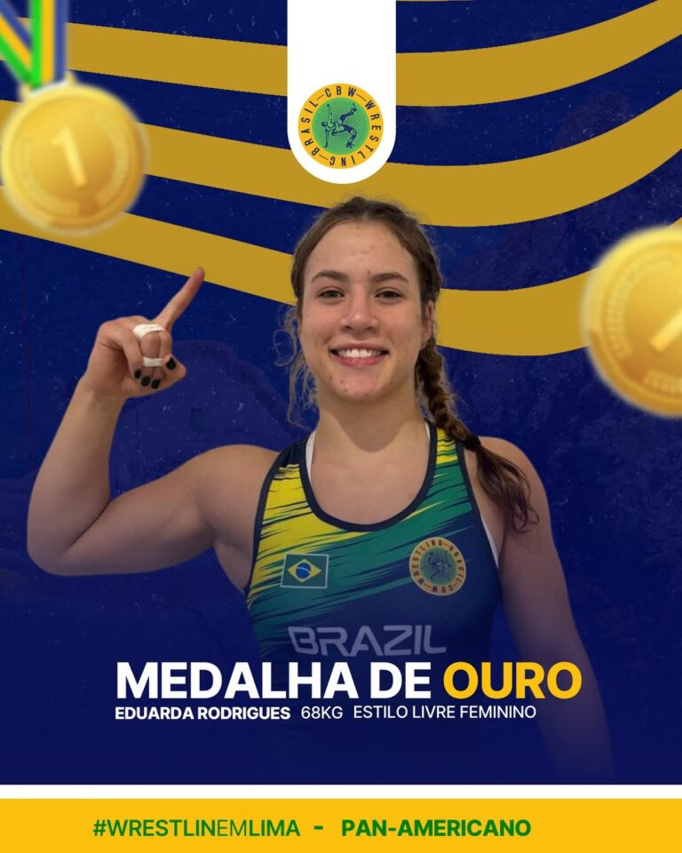 Eduarda Rodrigues posa para foto em arte da CBW