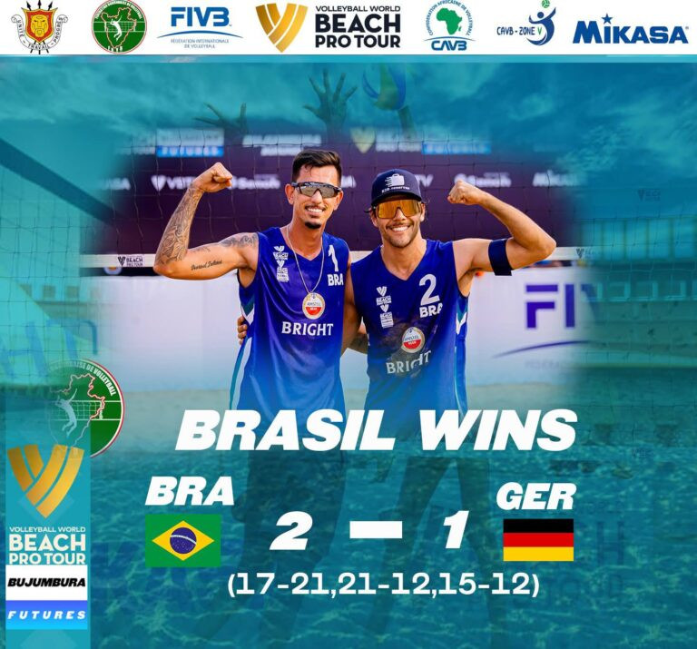 Arte com o placar e foto da dupla brasileira