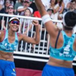 Ana Patrícia e Duda Comemoram vitória na disputa pelo bronze.