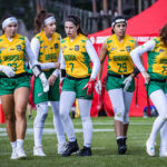 Atletas do Brasil em campo para partida de flag football