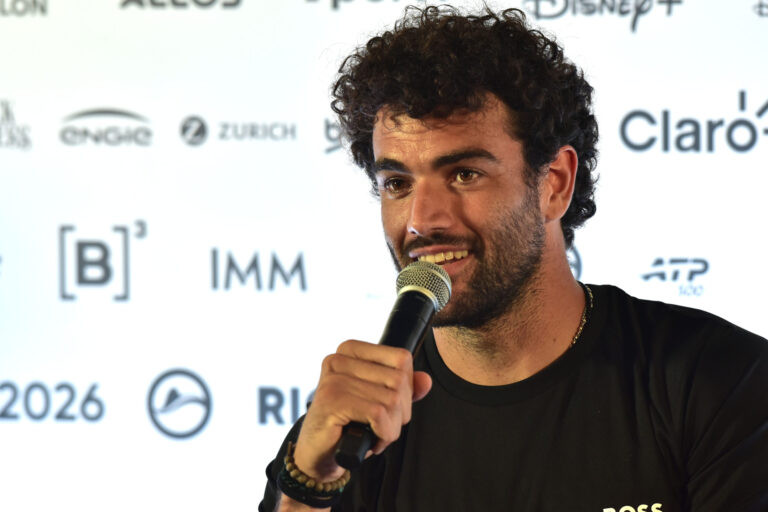 Matteo Berrettini em coletiva do Rio Open 2026