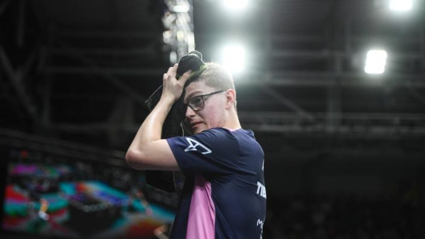 Alexis LEBRUN of France during the French Championships table tennis on March 23, 2025 in Levallois-Perret, France. (Photo by Emilian Baldow/Icon Sport)   - Photo by Icon Sport