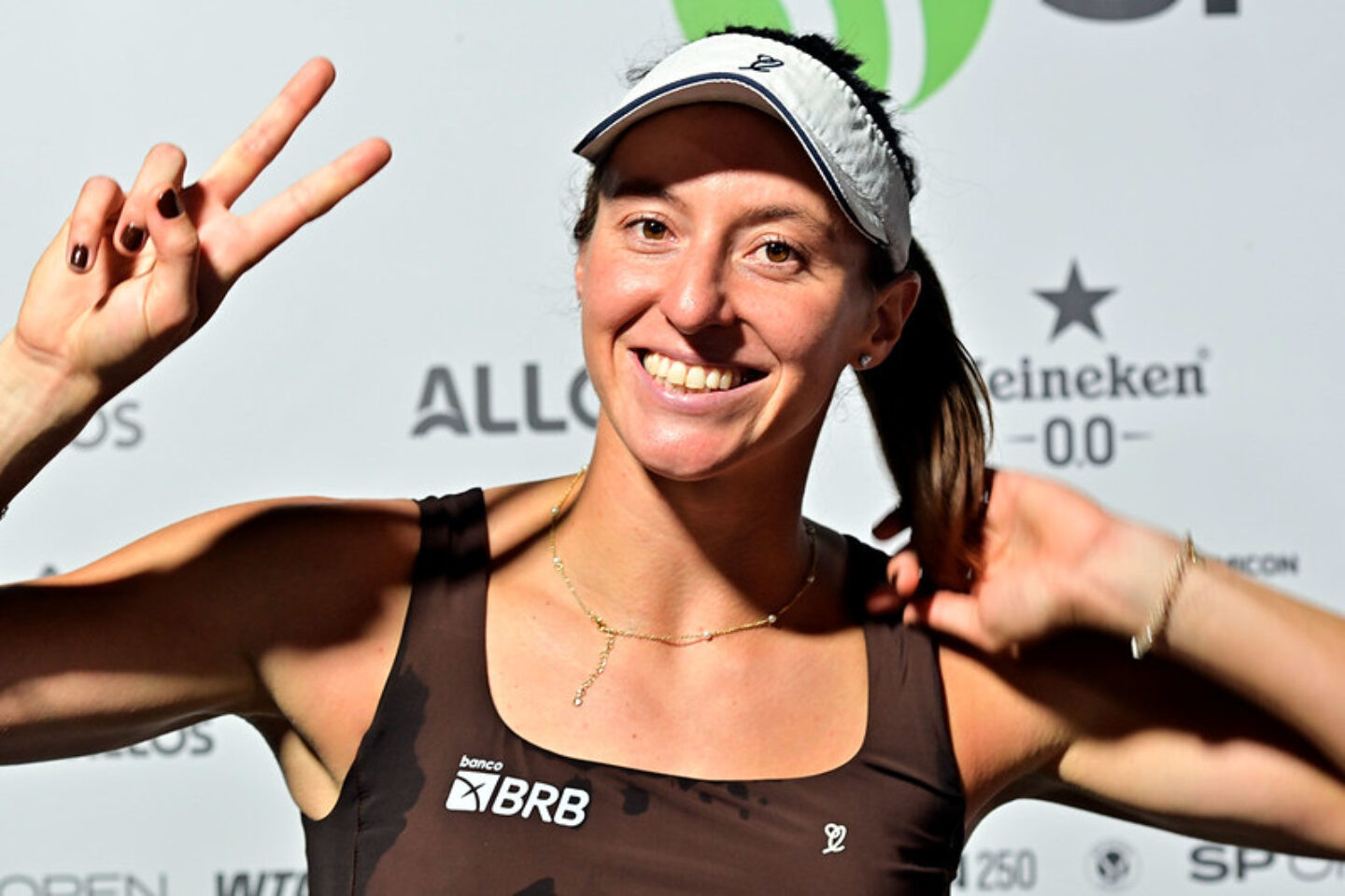 Luisa Stefani na zona mista. Foto: Fotojump.