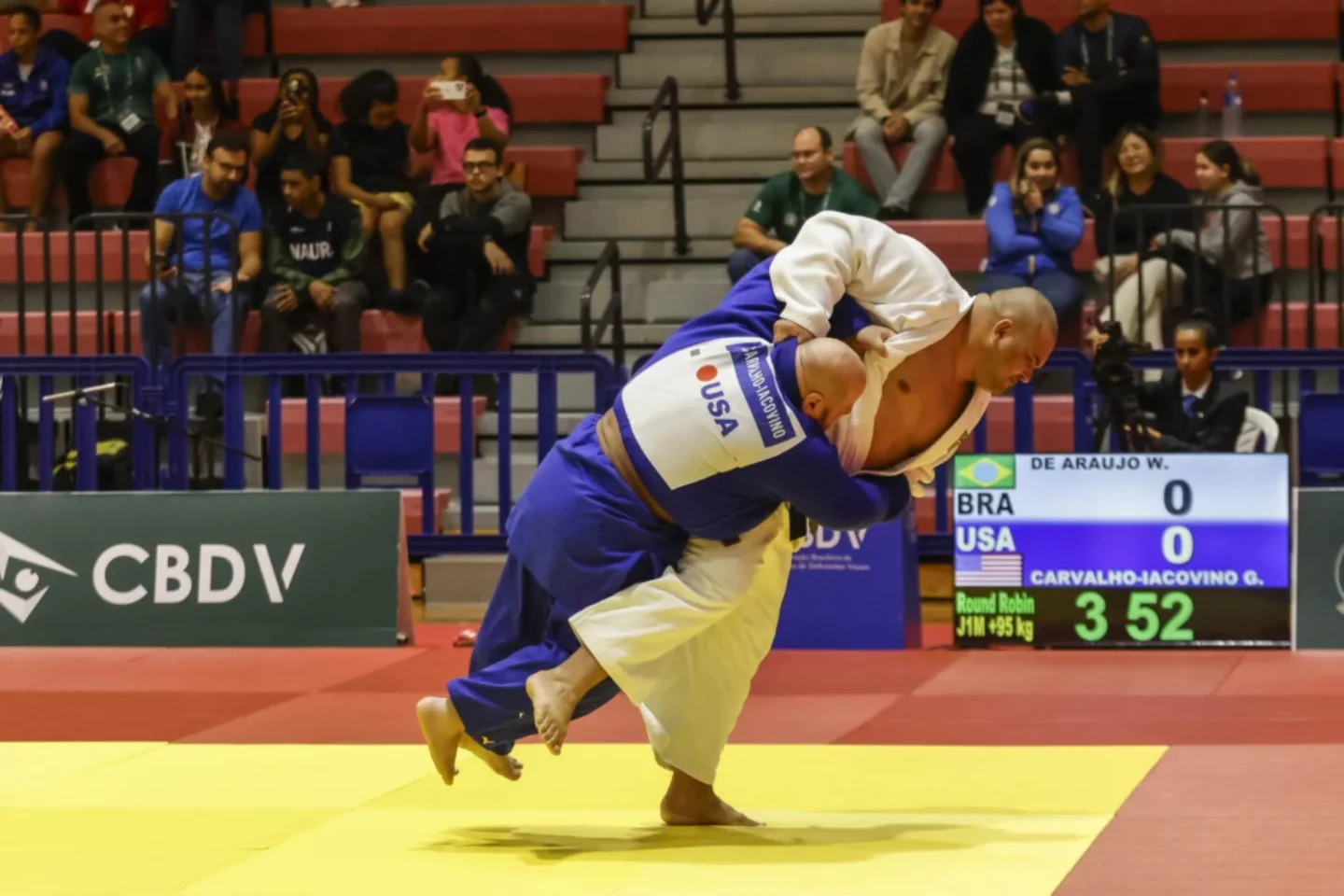 Wilians Araújo em disputa IBSA Judo American Championships, realizado no Centro de Treinamento Paralímpico Brasileiro, em São Paulo | Foto: Taba Benedicto/ CBDV