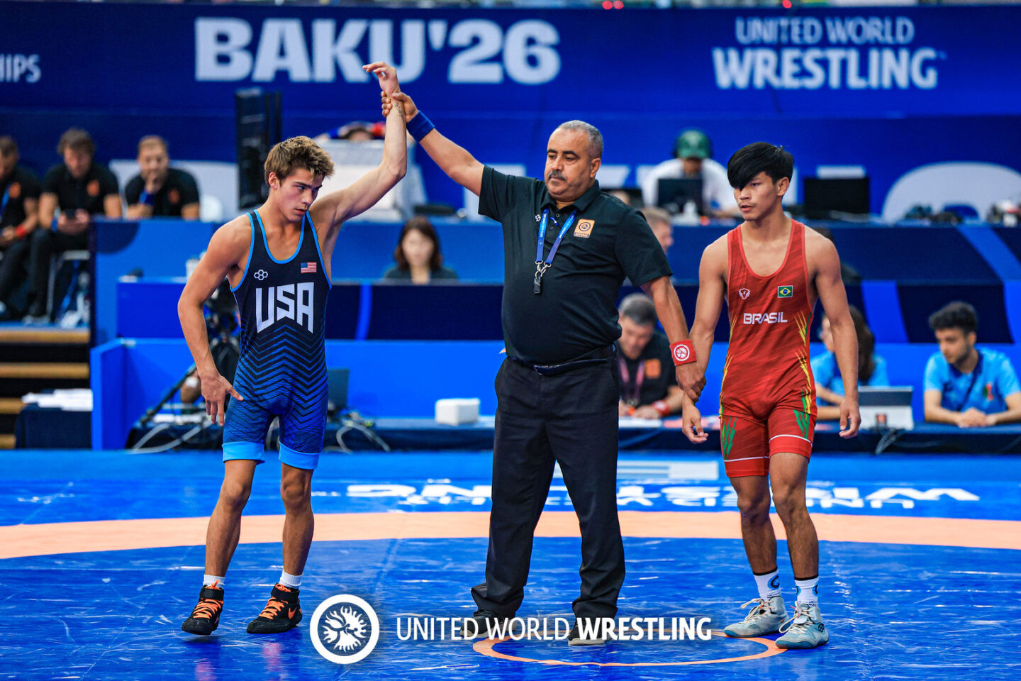 Corey Brown (EUA) vence Lavozeir Marubo (BRA) - Foto: Reprodução UWW