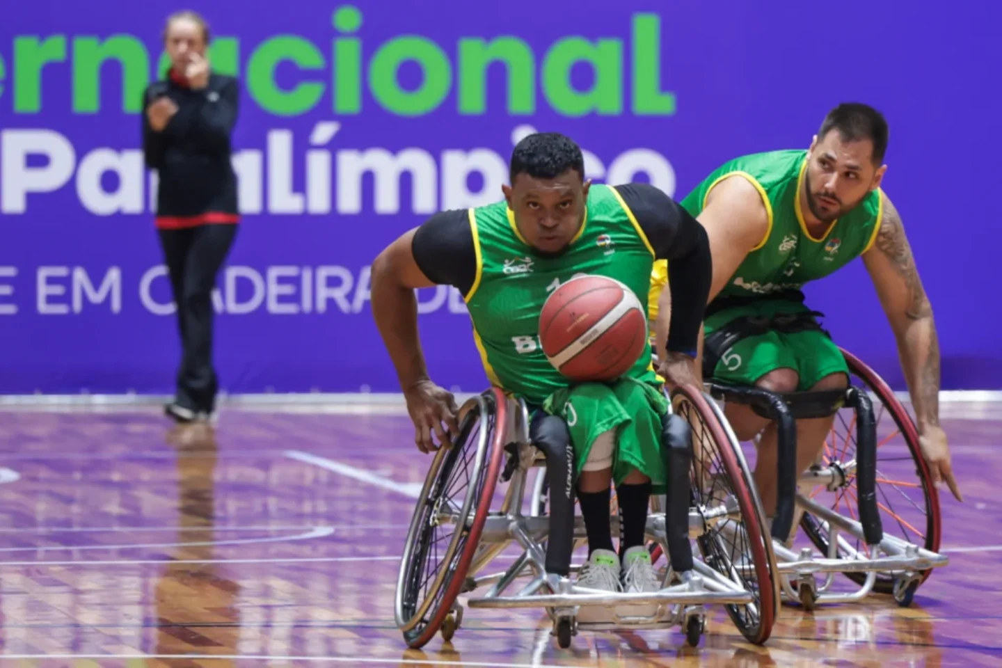 Basquete em cadeira de rodas Brasil no Desafio Internacional de Basquete em Cadeira de Rodas no CT Paralímpico, em São Paulo | Foto: Marcello Zambrana/CPB