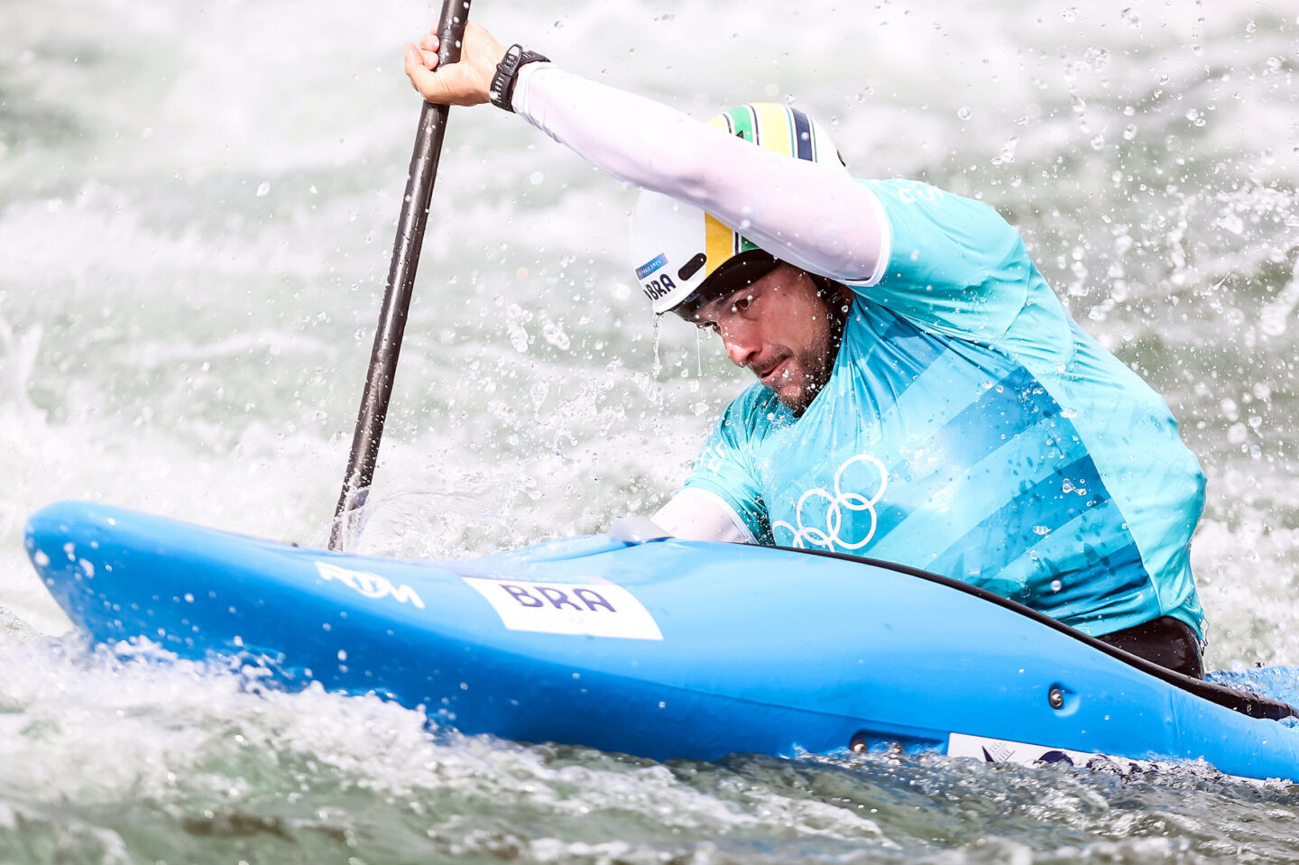2024.08.04 - Jogos Olímpicos Paris 2024 - Canoagem Slalom - Prova de caiaque cross, na foto, Pedro "Pepê" Gonçalves - Foto: Gaspar Nóbrega/COB