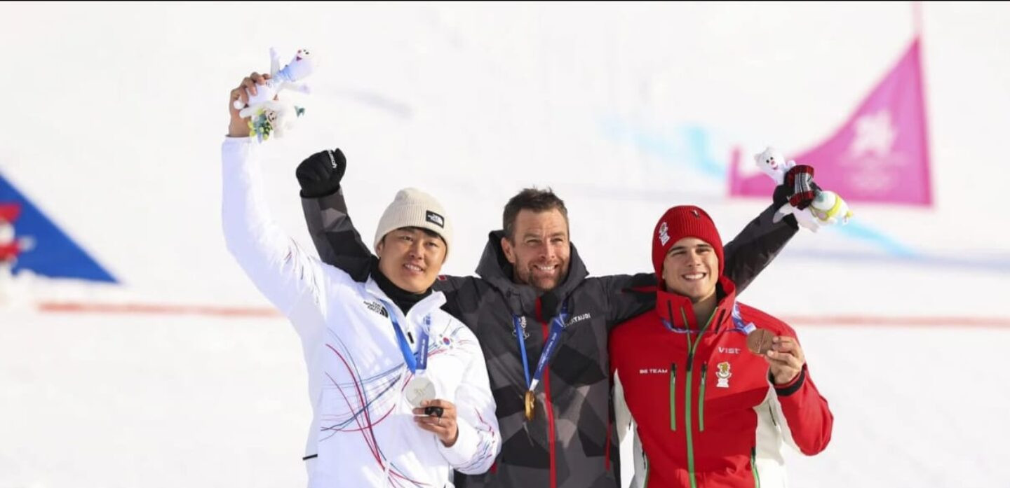 Snowboard masculino Pódio masculino do slalom paralelo gigante / Foto: Naoki Morita