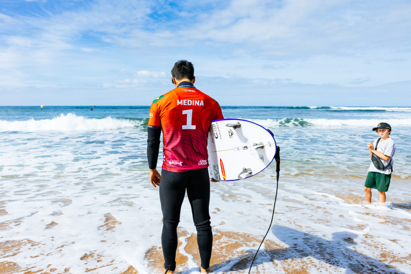 BELLS BEACH, VICTORIA, AUSTRALIA - APRIL 7: Three-time WSL Champion Gabriel Medina of Brazil prior to surfing in Heat 14 of Round Two at the Rip Curl Pro Bells Beach on April 7, 2026 at Bells Beach, Victoria, Australia. (Photo by Cait Miers/World Surf League)