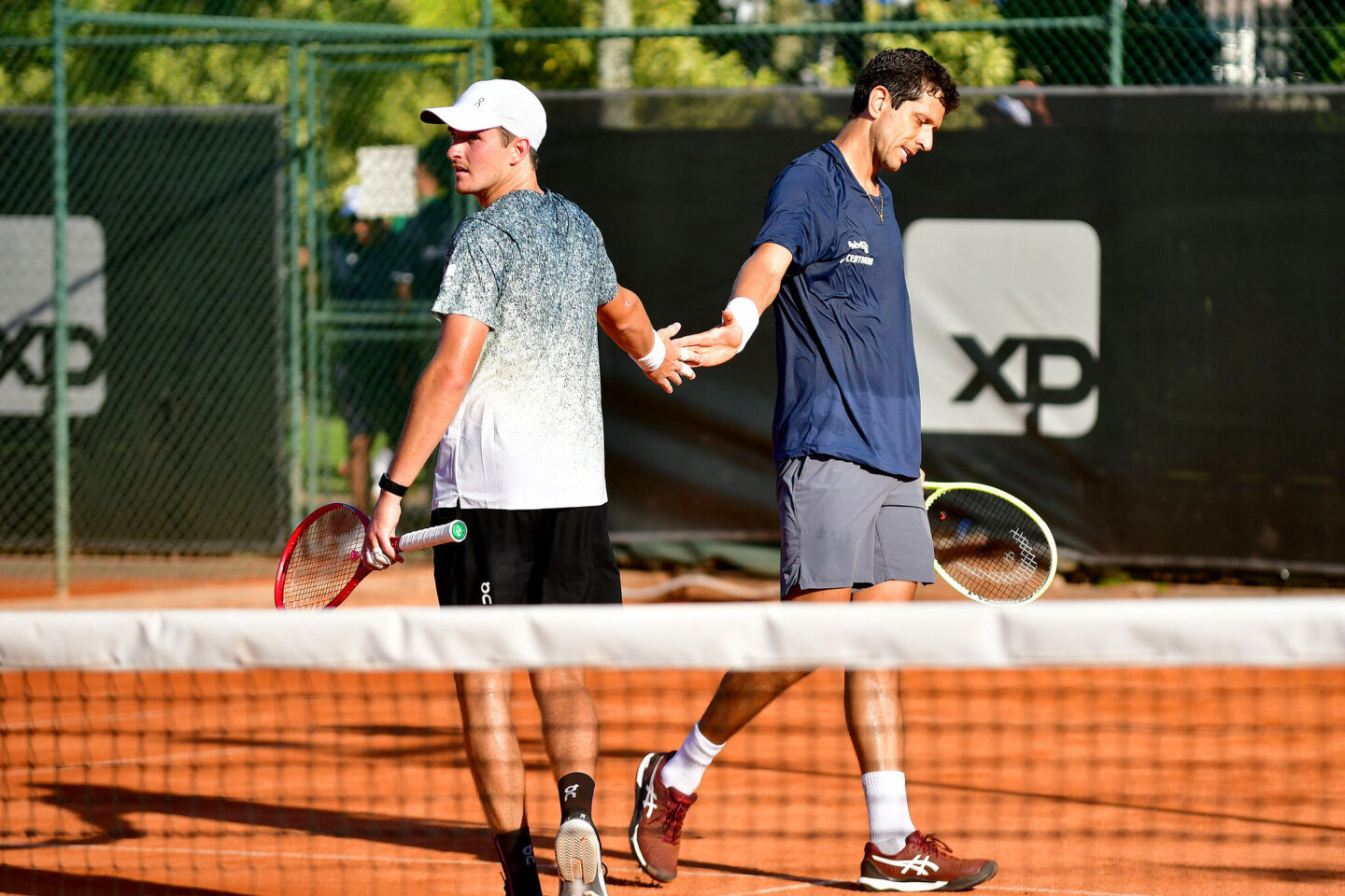 João e Marcelo treinando juntos no Jockey. Foto: Divulgação/Rio Open.