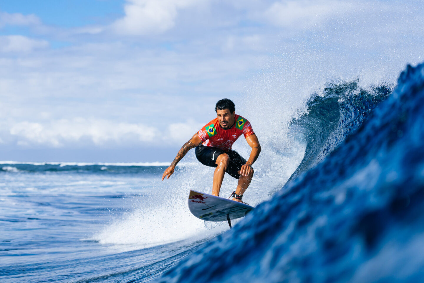CLOUDBREAK, FIJI - AUGUST 29: WSL Champion Italo Ferreira of Brazil surfs in the practice session prior to the commencement of the Lexus WSL Finals Fiji on August 29, 2025 at Cloudbreak, Tavarua, Fiji. (Photo by Ed Sloane/World Surf League)