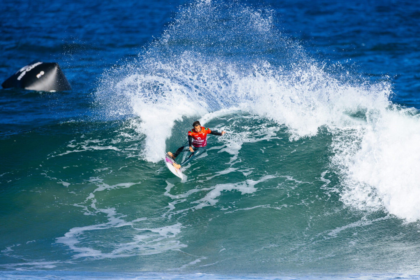 BELLS BEACH, VICTORIA, AUSTRALIA - APRIL 3: Mateus Herdy of Brazil surfs in Heat 1 of Round One at the Rip Curl Pro Bells Beach on April 3, 2026 at Bells Beach, Victoria, Australia. (Photo by Cait Miers/World Surf League)