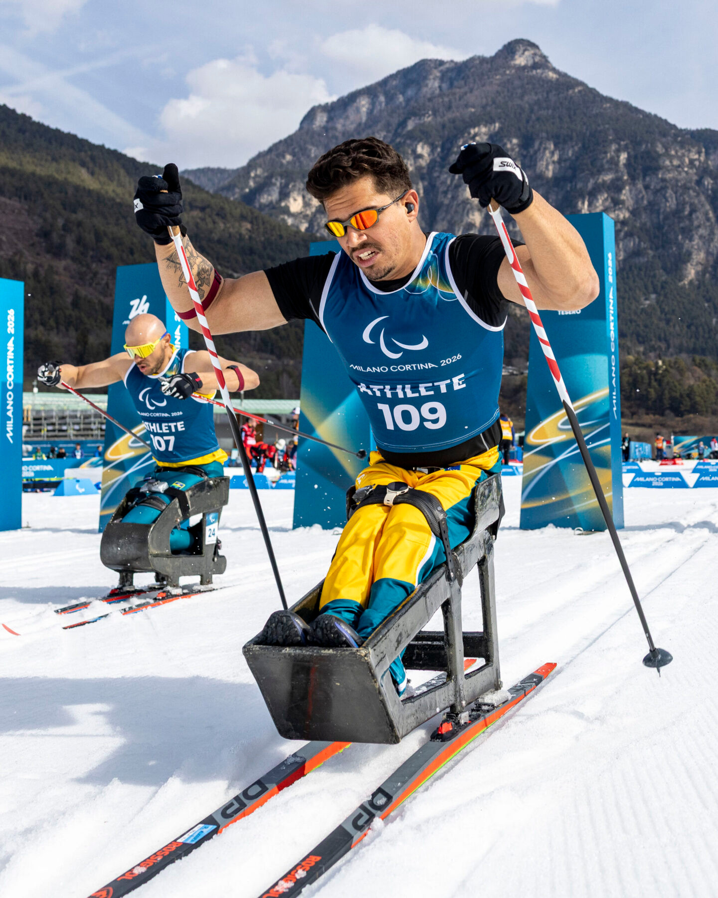 09.03.26 - CRISTIAN RIBERA - Jogos Paralímpicos de Inverno Milão-Cortina 2026 - Treino de Ski Cross-country no Tesero Cross-Country Skiing Stadium, em Tesero, Itália. Foto: Alessandra Cabral/CPB