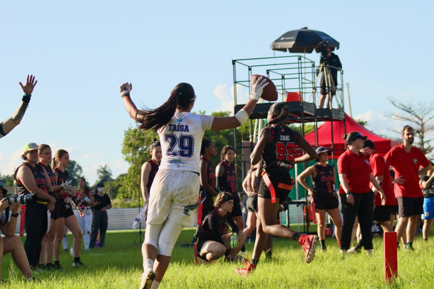 Touchdown da vitória sul-mato-grossense. - Foto: Renê Amado