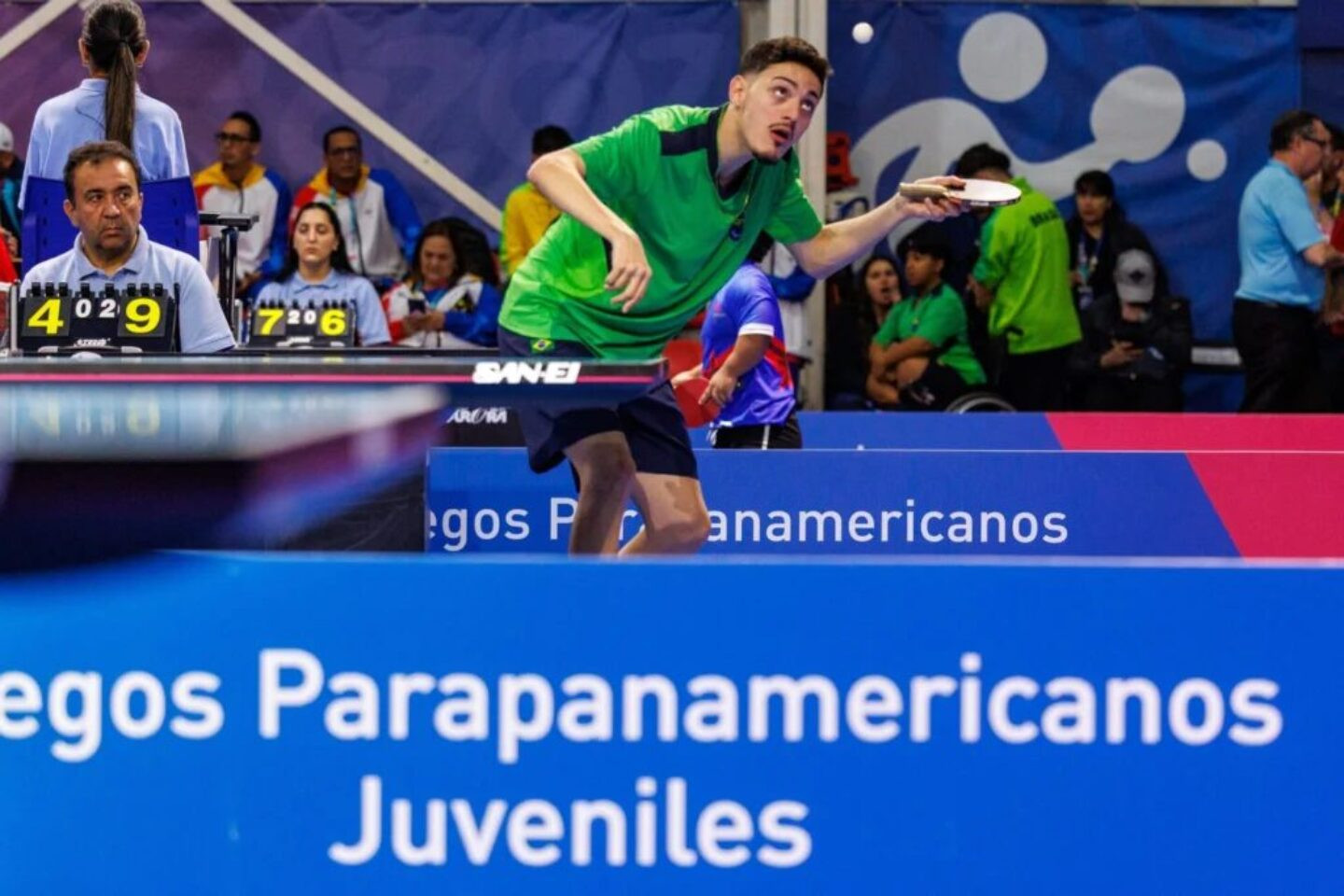 Parapan tênis de mesa O paulista Jean Carlos Mashki no primeiro dia do Parapan de Jovens de Santiago 2025 | Foto: Alessandra Cabral / CPB