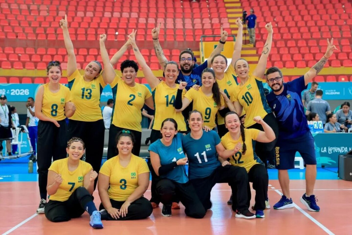 Seleção feminina de vôlei sentado celebra medalha de ouro em Valledupar 2026 ! Foto: Marcello Zambrana/CPB